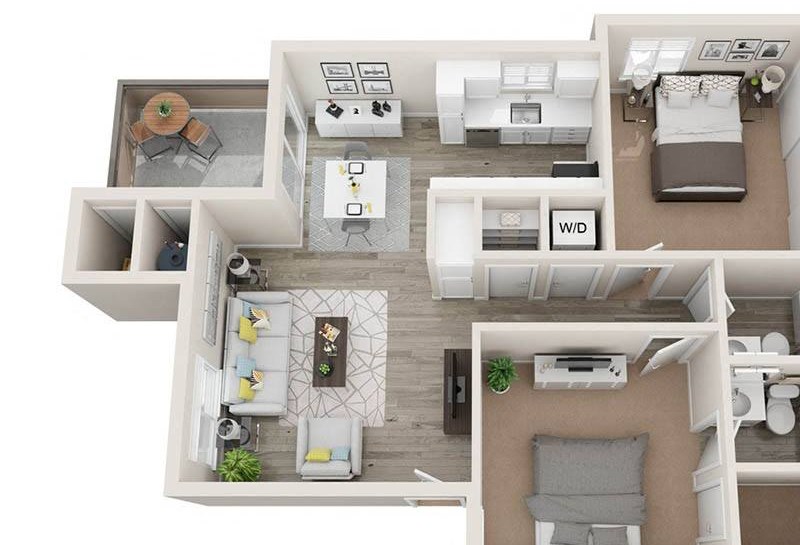 Two bedroom two bathroom 945 sq.ft. 2B floor plan at The Ashton, Corona, 92879 Two bedroom two bathroom 945 sq.ft. 2B floor plan at The Ashton, Corona, 92879